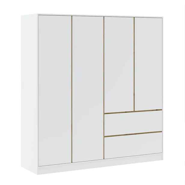 Casarredo Šatní skříň 4D2S BURELA bílá/dub artisan