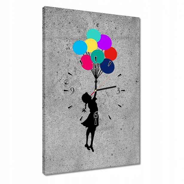 Hodiny 40x60 Banksy Duhové zvednutí
