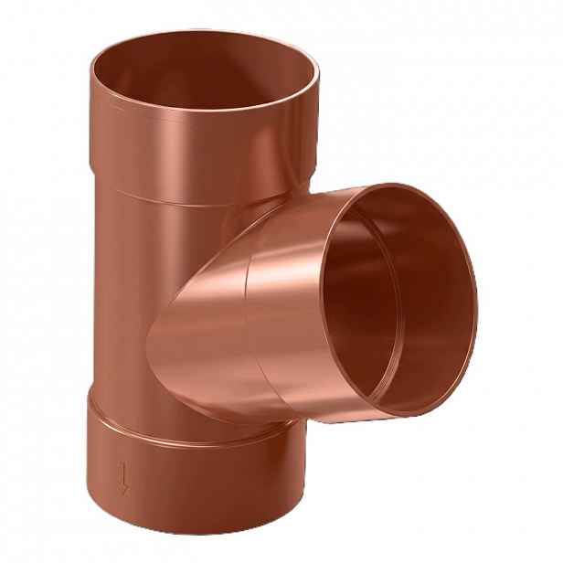 T-rozdělovač trubky trubky Budmat ProAqua 90 mm 67,5 st cihlová 8004