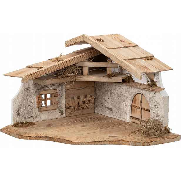 Vánoční Betlém Stáj Dekorace 90° 38X38X30CM Pro Figurky 9-15CM