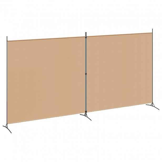 vidaXL 2-Dílný Rozdělovač Pokojů Béžová 348 x 180 cm Textil
