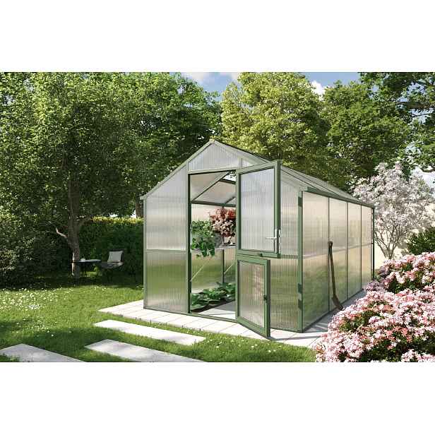 Zahradní skleník KGT Iris IV 4,3 x 2,3 m, zelená