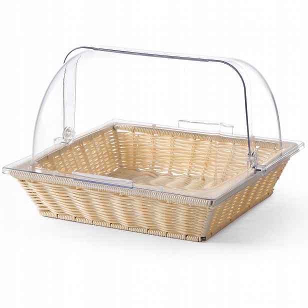 Košík na pečivo z polyratanu s víkem Rolltop GN2/3 245 mm Hendi 426968