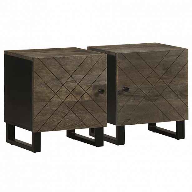 vidaXL Noční stolky 2 ks černé 40x33x46 cm masivní mangovníkové dřevo
