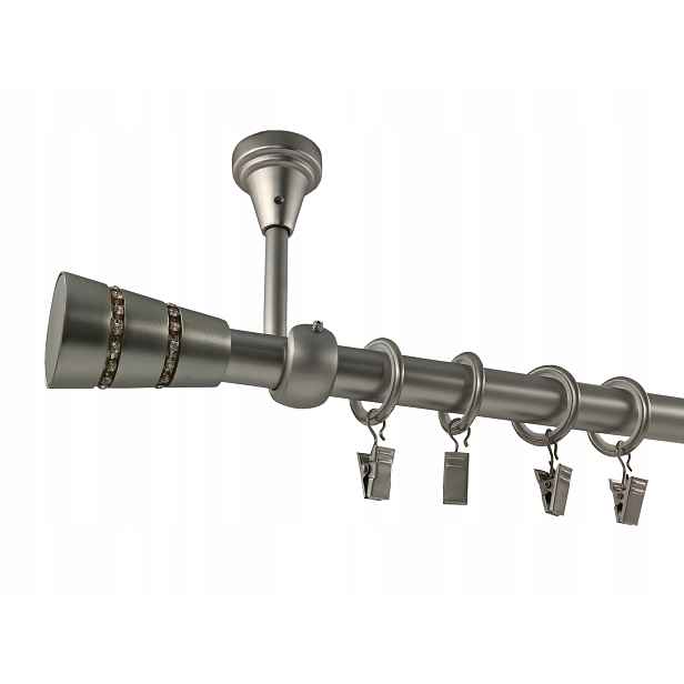 Garnýž Kovový Stropní 19 mm galvanizovaný Satén 120 cm MIX Koncovek