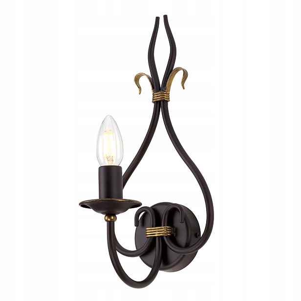 Nástěnná lampa rustikální svícnová rezavě zlatá do obývacího pokoje Elstead