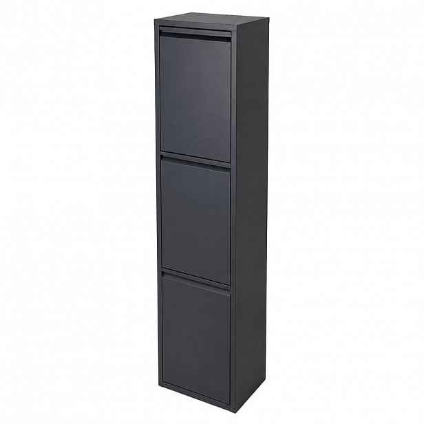 Relaxdays KOŠ Antracit na třídění odpadu 3 komory 3x18 l ocel