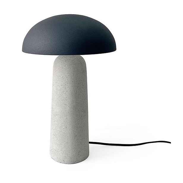 Šedá betonová stolní lampa s kovovým stínidlem (výška 39,5 cm) Delphine – Bizzotto