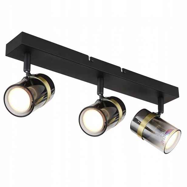 Spot Stropní reflektor Trabby černý 3 zdroje GU10 IP20 Globo Lighting