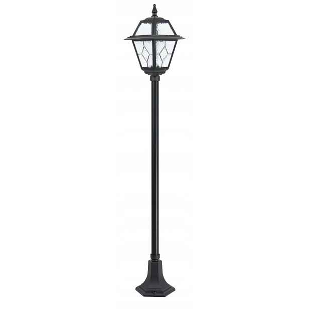 Venkovní stojací lampa retro 160 cm černá vitrážové sklo IP43 Su-ma