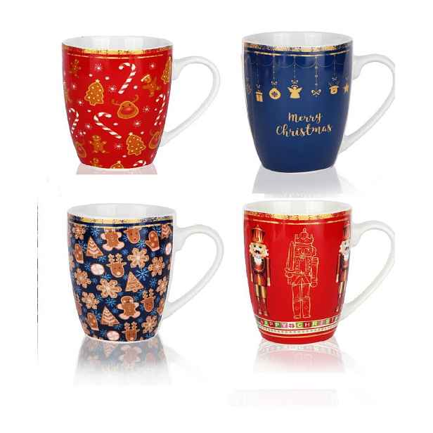 VERONI - Hrnek vánoční 350ml Noel různé dekory