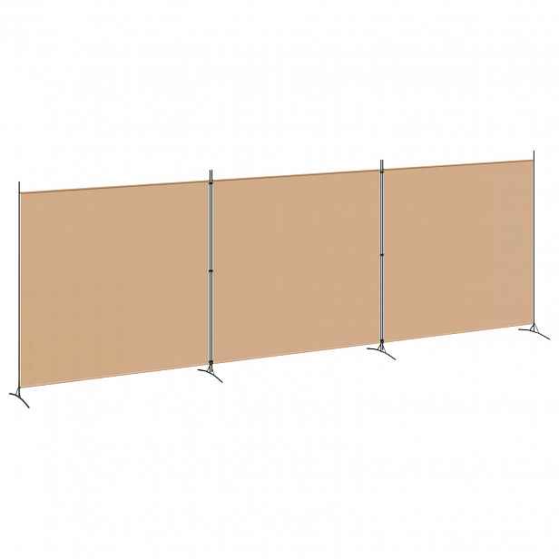 vidaXL 4-panelový pokojový paravan Béžová 525 x 180 cm Textil