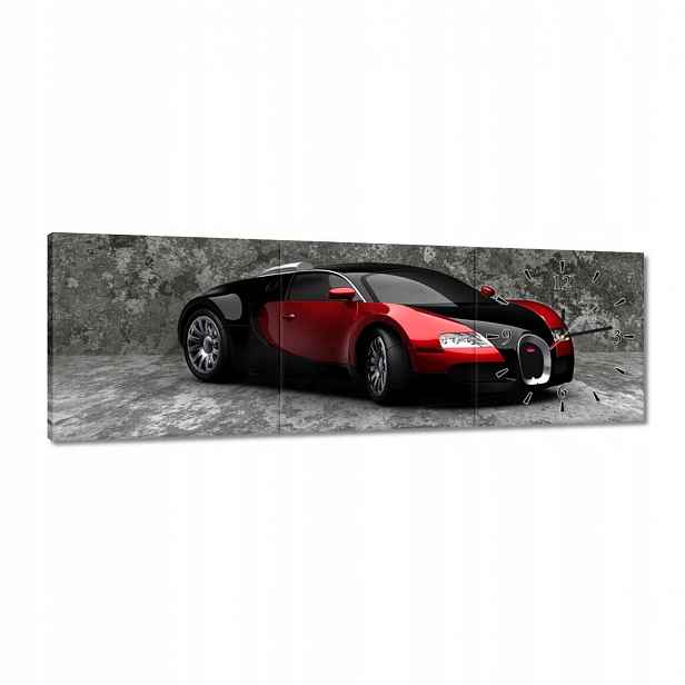 Hodiny 90x30 Bugatti Veyron Červené