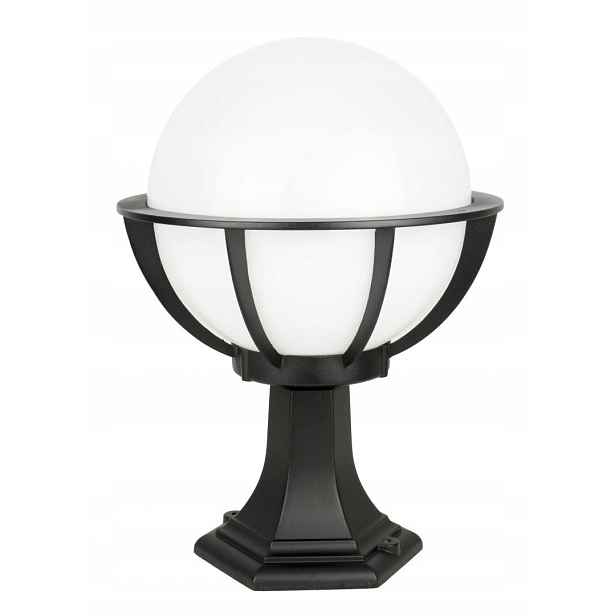 Stojací zahradní lampa tradiční 43 cm, koule 25 cm, bílá nebo kouřová Su-ma