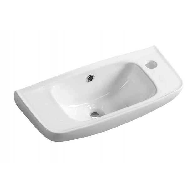 Aqualine Small - Umývátko závěsné 51x22 cm, s 1 otvorem pro baterii vpravo, bílá 10TP70051