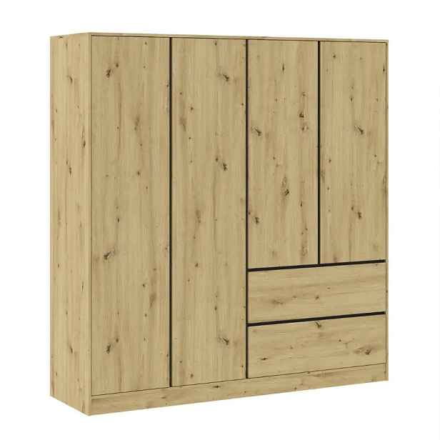 Casarredo Šatní skříň 4D2S BURELA dub artisan/antracit