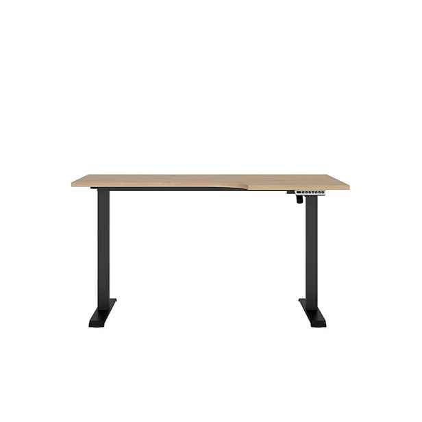 Elektricky polohovatelný psací stůl BELLARMINO 140x90 cm, pravý, dub artisan