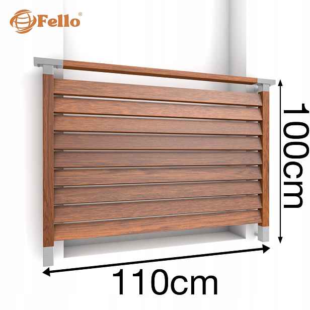 Fender Francouzský balkon 110 cm Zábradlí Dewno