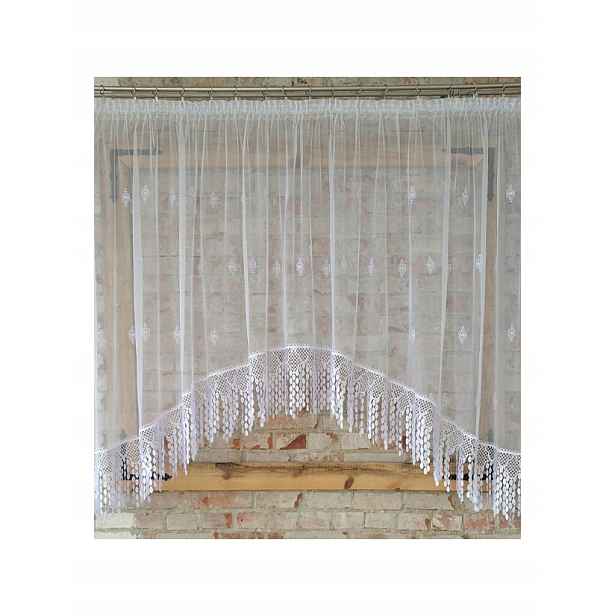 Hotová záclona 400x120, grek-ornamencik, oblouk, guipure 30 cm