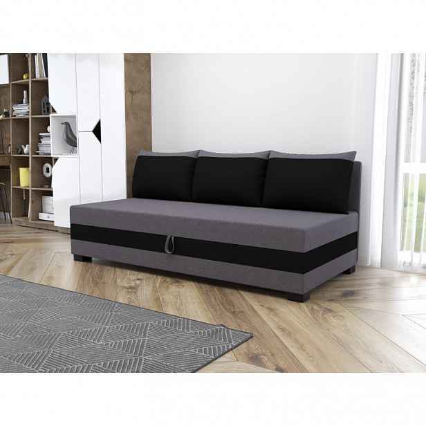 Jednolůžková čalouněná postel 90x195 MIRRY BIZ 2 - šedá / černá