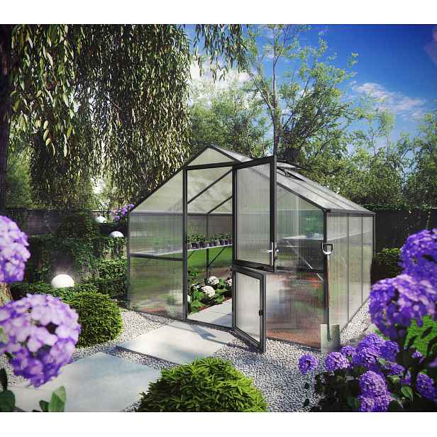 Zahradní skleník KGT Orchidee III 3,2 x 3 m, antracit/šedá