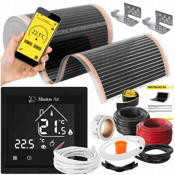 Set Mission Air Fólie Vyhřívací Podložka Infračervená 50 cm I 160 W/m² 18 m² Ptc