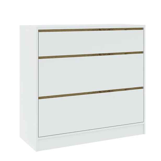 Casarredo Komoda široká 3S BURELA bílá/dub artisan