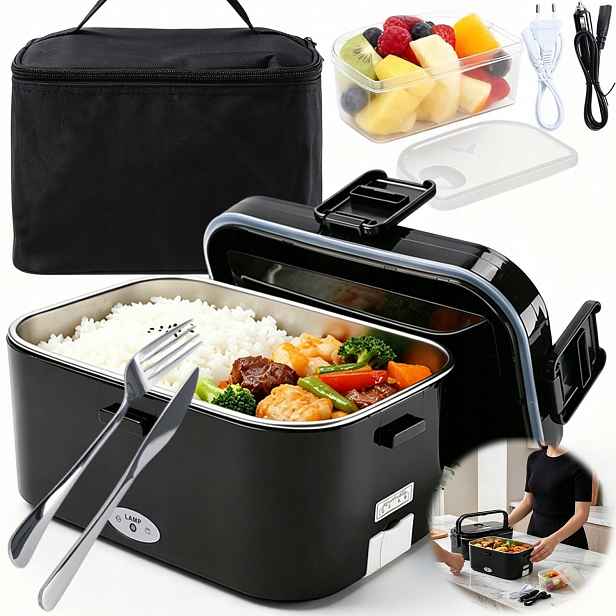 Elektrický Obědový Box, Ohřívač Jídla, Nádoba 80 W, 1.8 L, Přenosná