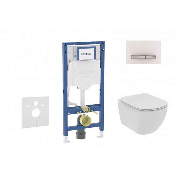 Geberit Duofix - Set předstěnové instalace, klozetu Tesi a sedátka softclose, tlačítko Sigma50, alpská bílá SANI11CD3115