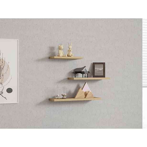 Kalune Design Sada 3 ks nástěnných polic LEILA dub safírový
