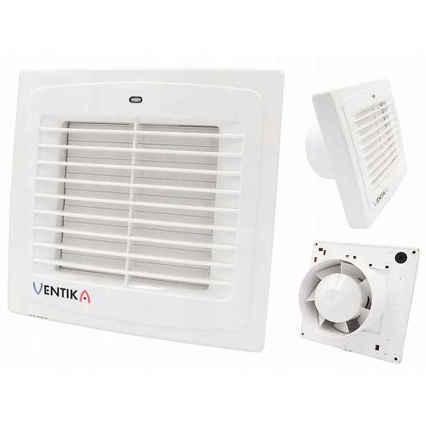 Axiální koupelnový ventilátor Ventika 100 mm 98 m3/h s automatickou žaluzií