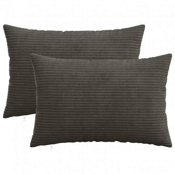 vidaXL Povlak na polštář 2 pcs HEERLEN Antracitová 50 x 80 cm manšestr