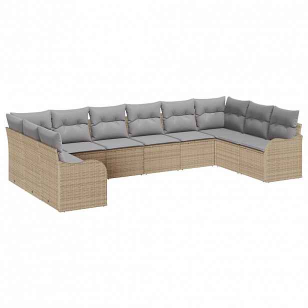 vidaXL Sada zahradních pohovek Béžová 344 x 177,5 x 85 cm polyratan