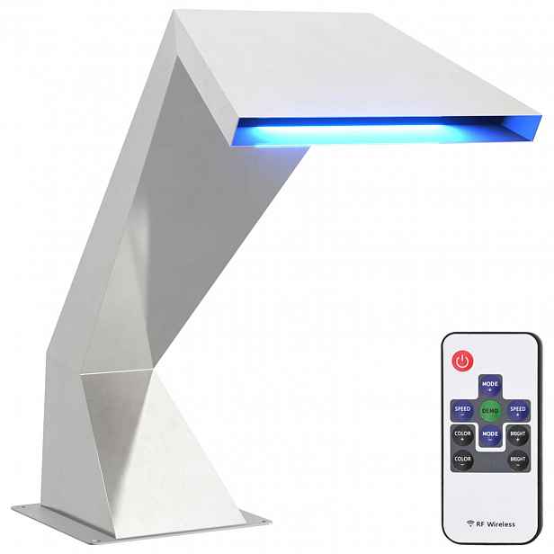 vidaXL Vodopád do bazénu s RGB LED Nerezová ocel 63,5 x 29 x 51 cm