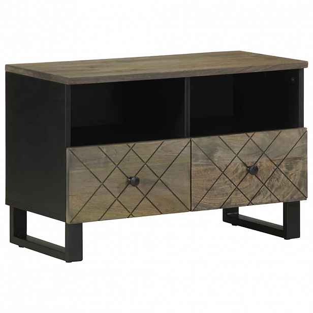 vidaXL TV skříňka černá 70 x 33 x 46 cm masivní mangovníkové dřevo