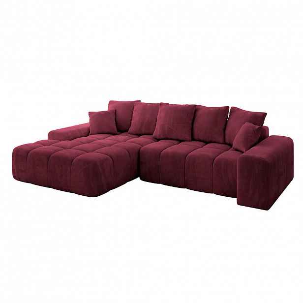 ALTDECOR ROHOVÁ SEDACÍ SOUPRAVA s otomanem vlevo ENSI-L – 267 x 164 x 69 cm, bordó