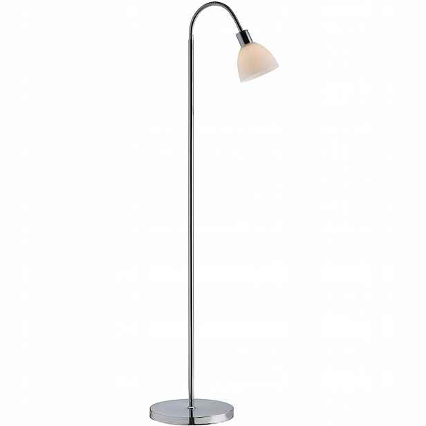 Chromová pohyblivá podlahová lampa E14 Salon Kabinet Metal Sklo Ray Nordlux