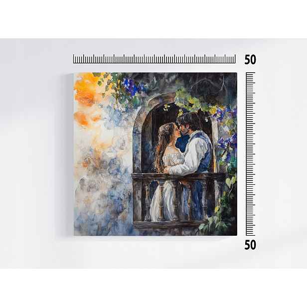 Obraz Na Plátně Canvas Akvarel Romeo A Julie Pár Láska Romantismus 50x50