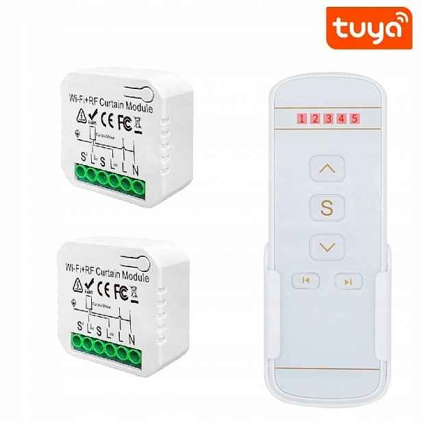 2x Ovladač Záclonových Rolet Wifi Tuya Smart Pilot 5 Kanálový