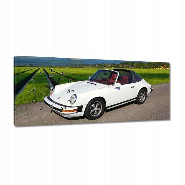 Hodiny 100x40 Bílé Porsche