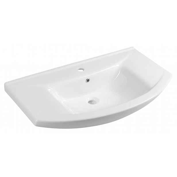 Aqualine Zero - Umyvadlo nábytkové 86x50 cm, s přepadem, otvor pro baterii, bílá 6085