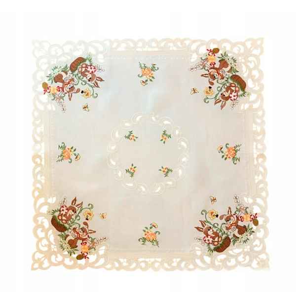 Ubrus 110x110 velikonoční vyšívaný zajíček 8983 t