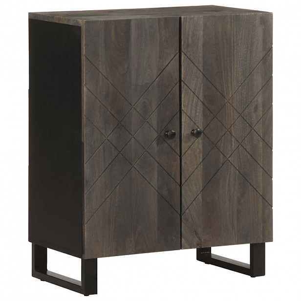 vidaXL Příborník 60 x 33 x 75 cm černá masivní mangovníkové dřevo