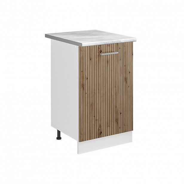 Vicco SPODNÍ SKŘÍŇKA KUCHYŇSKÉ LINKY R-Line, Řemeslný dub/Bílá, 50 cm pracovná doska Mramor