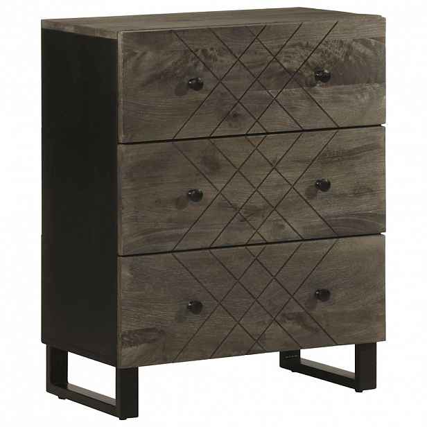 vidaXL Příborník 60 x 33 x 75 cm černá masivní mangovníkové dřevo