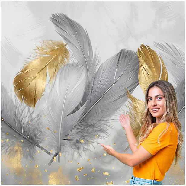 Fototapeta 3D Obývací Pokoj Ložnice Pera Abstrakce Boho Glamour 196x260 PAB07W