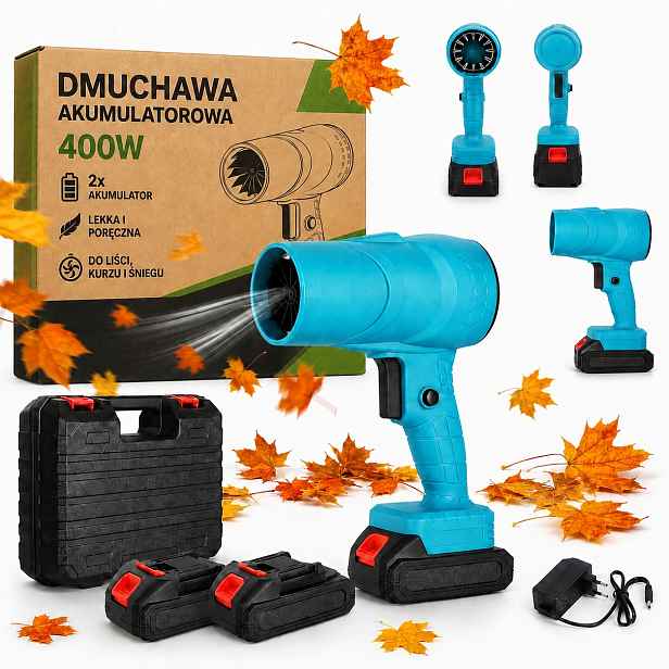 Foukač listí prachu sněhu 400W 2 aku