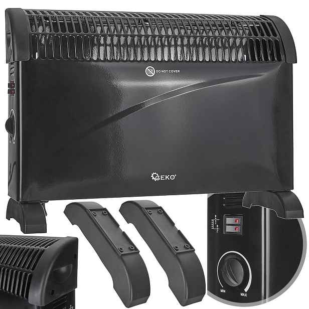 Konvektorový ohřívač černý s termostatem 2000 W (1)