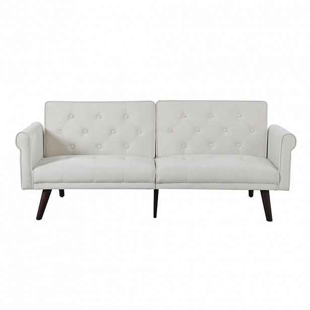 Modfu ROZKLÁDACÍ pohovka ze sametu 172x89x70 cm béžová s nastavitelnými opěradly a funkcí lůžka