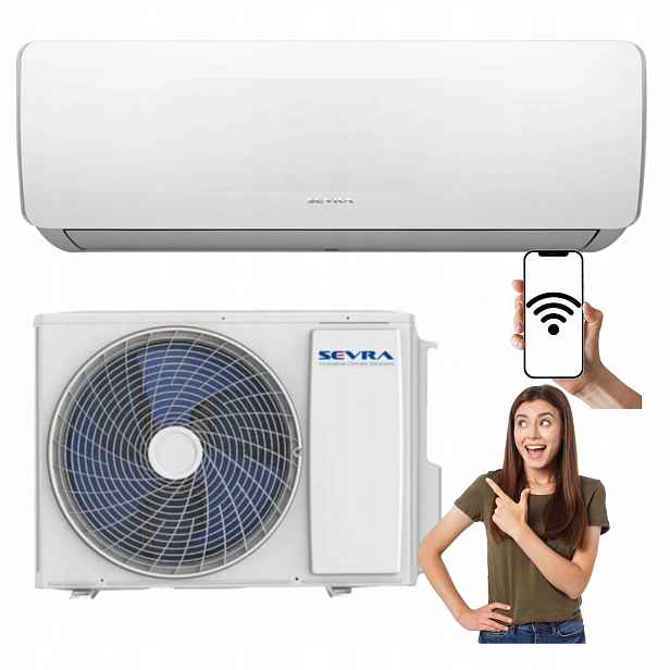 Nástěnný klimatizátor Sevra Freedom 3,5 kW 40 m2 WiFi Výkonná sada Pro Domácnost